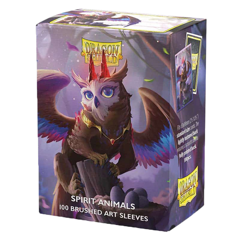 Dragon Shield Sleeves: Standard-Brushed 'Spirit Animals- The Dragowlis' Art, Limited Edition (100 ct.)